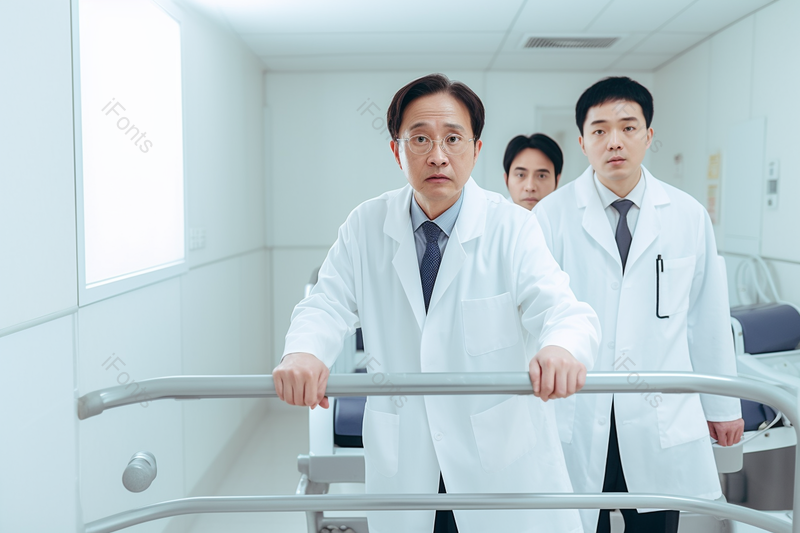 医院医生白大褂病床急救中的男医生特写,高清,摄影图,摄影图片,图片大全,摄影图免费下载